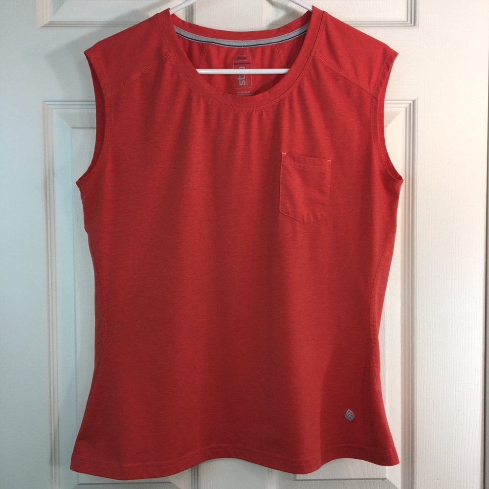 Stio Tipton Tech Dry Release Tank Top Orange Lg